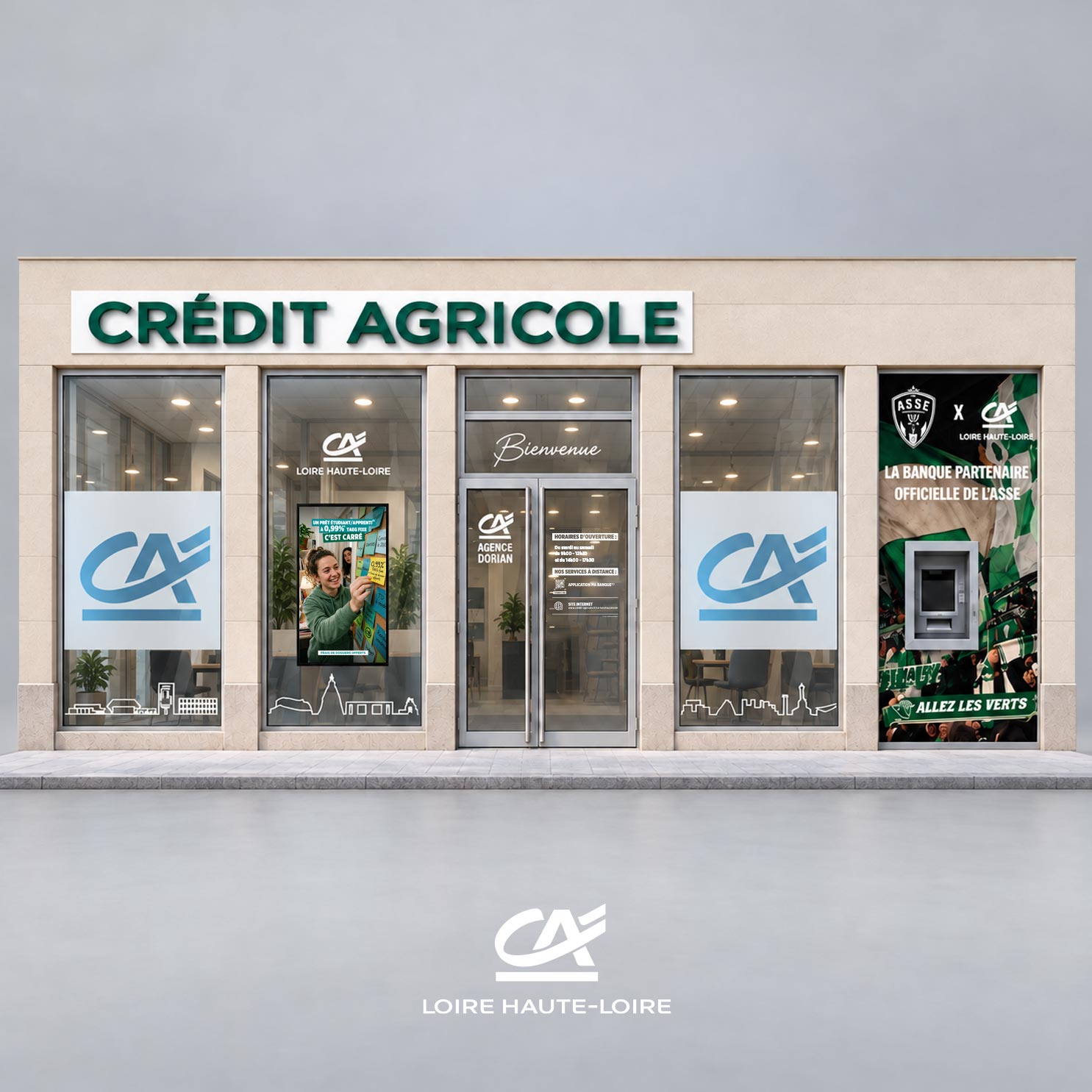 Vitrophanie Agence Crédit Agricole